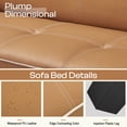 thumbnail image 4 of Lifarythm Futon Sofa Bed, Futon Couch with 3 Adjustable Backrest Convertible Twin Size Modern PU Leather Sleeper Sofa for Living Room 69", Brown, 4 of 9