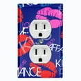 thumbnail image 1 of Metal Light Switch Plate Cover Lipstick Kisses Love Romance Dark Blue LOV007, 1 of 13