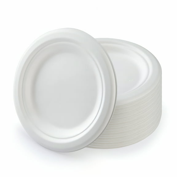 ACDANC Small Paper Plates 6 Inch-Disposable Plates-Uncoated White Plate-Use for Foodware,Events,Activities,Crafts Projects and More-Environmentally Friendly-Recyclable and Disposable-50 Pack