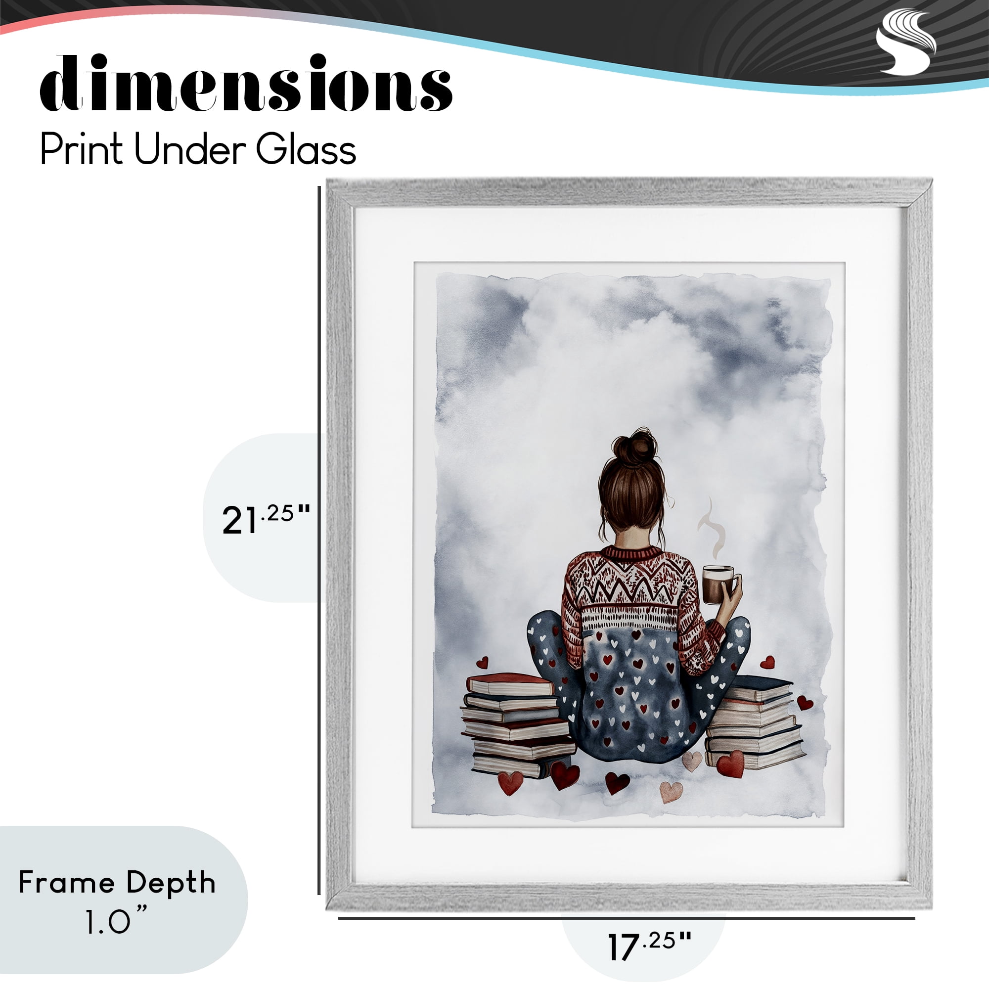 Stupell Industries Cozy Ritual Reader Gray Framed Print Under Glass, design by Svetlana Aleynikova