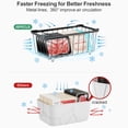 thumbnail image 3 of 5 Pack Freezer Organizers Stackable Bins Refrigerator Storage Basket Wire Drink Organizer Metal Texture for Meat Fish, 3 of 17