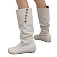 thumbnail image 5 of Women's Round Toe High Top Women's Boots With Flanged Oversized Fashion Boots, 5 of 8
