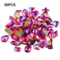 thumbnail image 3 of 50 Pieces Glass Crystal Set Gem Glitter Personalized 3D Tips Decoration Nail Art Rhinestones Manicure Accessories Wedding Dress Bright Red AB, 3 of 6