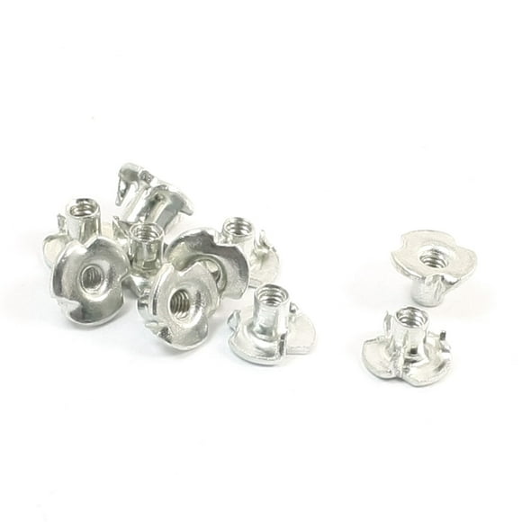 10PCS Silver Tone Metal Tee Nuts Claw Nut M2 x 6.5mm x 4mm