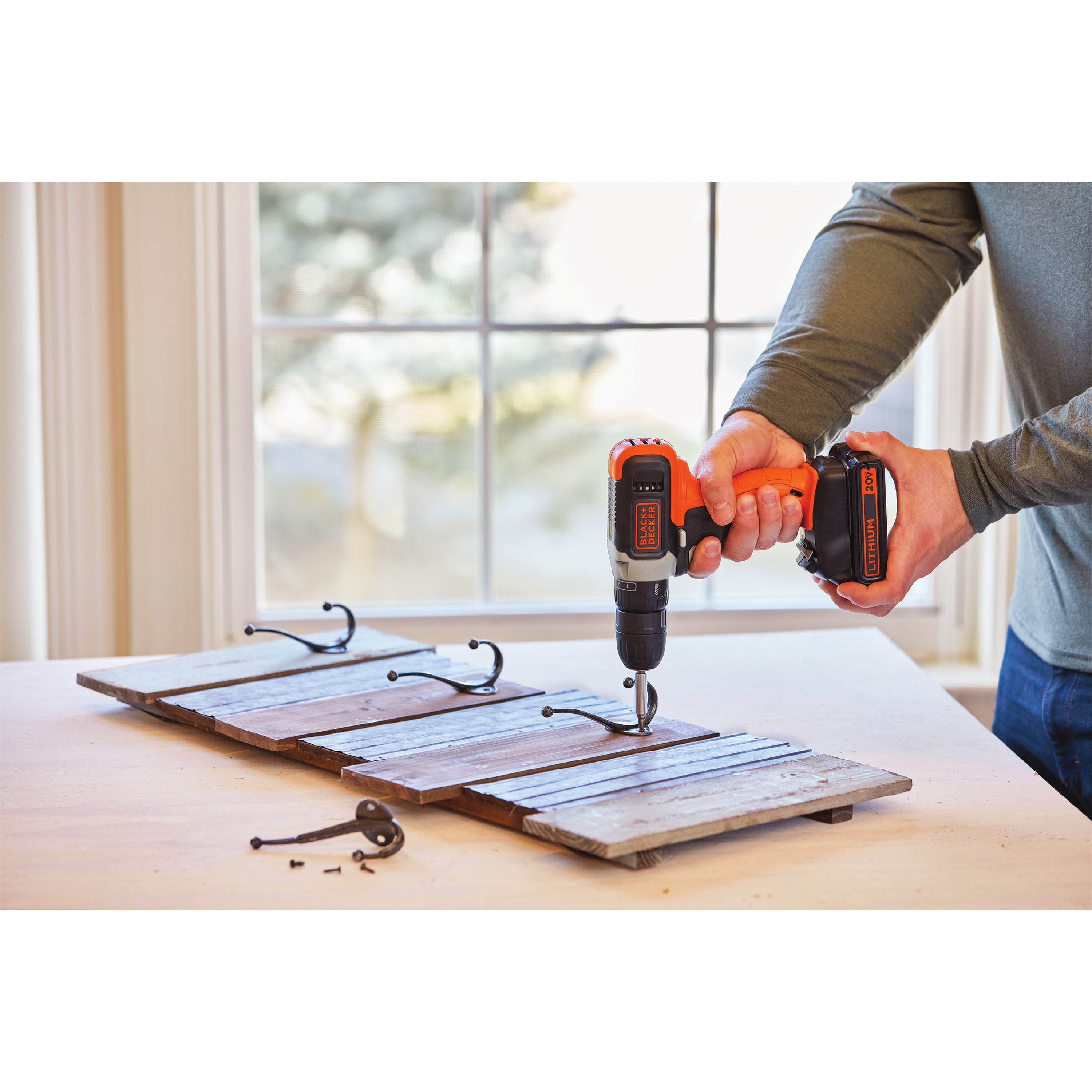 BLACK DECKER 20 Volt Lithium Cordless Drill With 44 Piece Project Kit BCD70250PKWM
