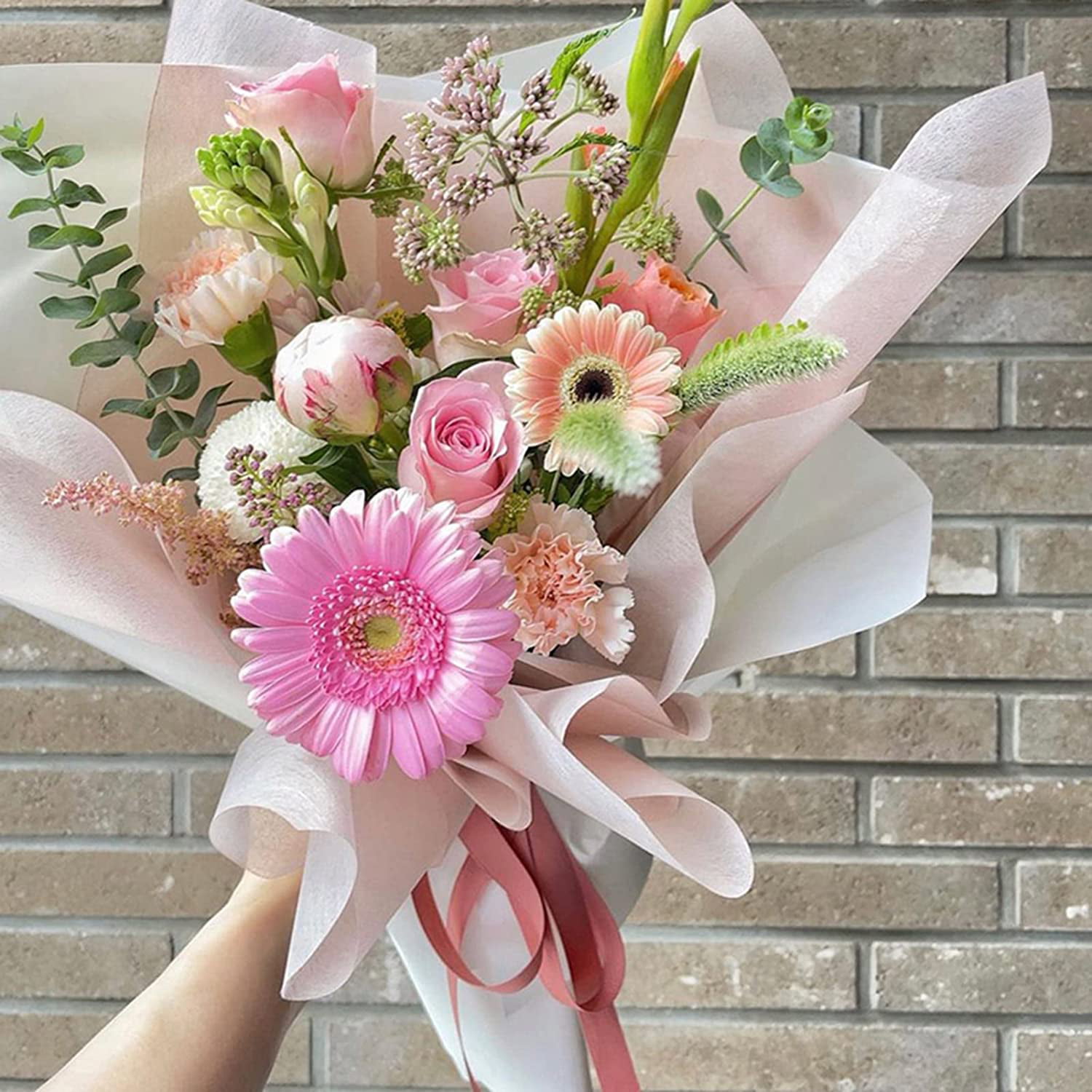 Flower Bouquet Wrap Paper Korean Style Color Waterproof Alphabet Rim Flower  Wrapping Paper 58*58cm DWD3139 From Home_for_you, $8.07