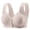 Khaki, variant on Womens Large Bust Bras Wide Strap Front Closure Everyday Bra Lace Plus Size Wireless Bras Breathable Casual Push Up Brassiere Beige 36