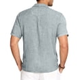 thumbnail image 4 of Zimjoy Mens Casual Shirts Short Sleeve Button Down Shirt Lightweight Summer Shirts, Light Blue 3XL, 4 of 4