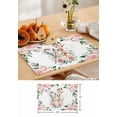 thumbnail image 5 of Tiger Lion Giraffe Pink Rose Floral Placemats Set of 4,Wipeable Washable Table Mats for Dining Tables,Green Leaves Flower Place Mats for Kitchen Event Party Tabletop Decor, 5 of 7
