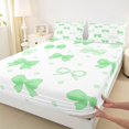 thumbnail image 3 of Manfei Cute Bowtie Polkadot Fitted Sheet Queen,Green Dreamy Bowknot Bedding,3 Pieces,1 Fitted Sheet and 2 Pillowcases, 3 of 6