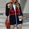 thumbnail image 1 of Pntutb mujeres Casual manga larga bolsillo suelto estampado cremallera medio y largo tops sudaderas con capucha blusa de mujer Pntutb Pntutb-832, 1 of 6