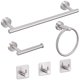 thumbnail image 5 of de montaje de baños de acero inoxidable de 6 piezas montado en la pared soporte de toalla de tela Toalla de paño Rieles de toallas para baño Plata Baoblaze inodoro baño hardware, 5 of 8