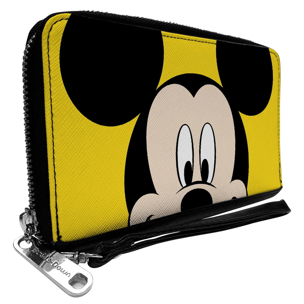 yellow zip around purse