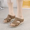 thumbnail image 5 of CAICJ98 Sandals Women Summer Fashion Casual Wedges Open Toe Floor Empty Dress Sandals On The Beach To Wear Sandals Brown,7.5, 5 of 7