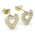 thumbnail image 7 of Cate & Chloe Ainsley 18k Yellow Gold Plated Heart Stud Earrings with Swarovski Crystals for Women, 7 of 7