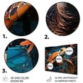 thumbnail image 3 of Designart "Geometric Floral Turtle Journey" Animals Metal Wall Art Prints, 3 of 5