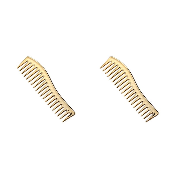 Guardurnaity Peine profesional para peluquería, gancho húmedo, cepillos para el pelo rizado, alisador, peine de anchos, herramienta de estilismo Oro 2piezas Guardurnaity CBP351577