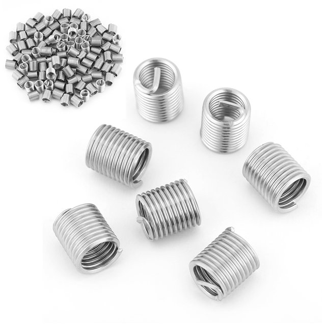 100pcs Screws Sleeve Assortment Kit, Helicoil Type Wire Thread Inserts Stainless Steel M8 X 1.25 X 2D Coiled Wire Screw Repair Sleeve