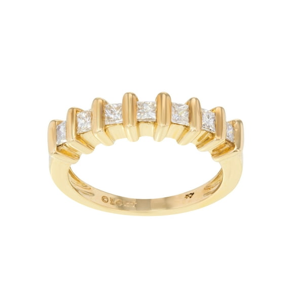Princess Cut Diamond Wedding Band Ladies Ring 14K Yellow Gold Size 7 0.45 Cttw