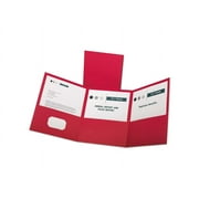 Oxford Paper Tri Fold Pocket Folder, Red, Pack of 20