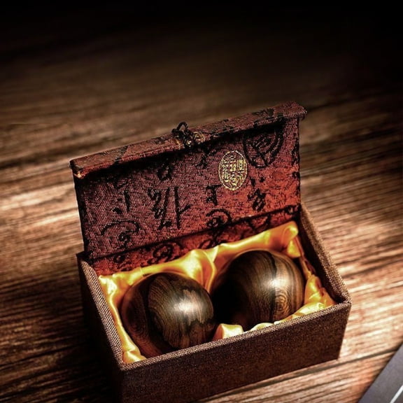 Wooden Hand Exercise Ball Massage Therapy Grip Trainer Palm Rehabilitation Stress Relief Gift for Health and Wellness