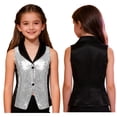 thumbnail image 6 of vastwit Kids Girls Sparkly Party Top Sequins Waistcoat Sleeveless V Neck Hip-Hop Jazz Dance Vest for Stage Performance Silver 6, 6 of 6