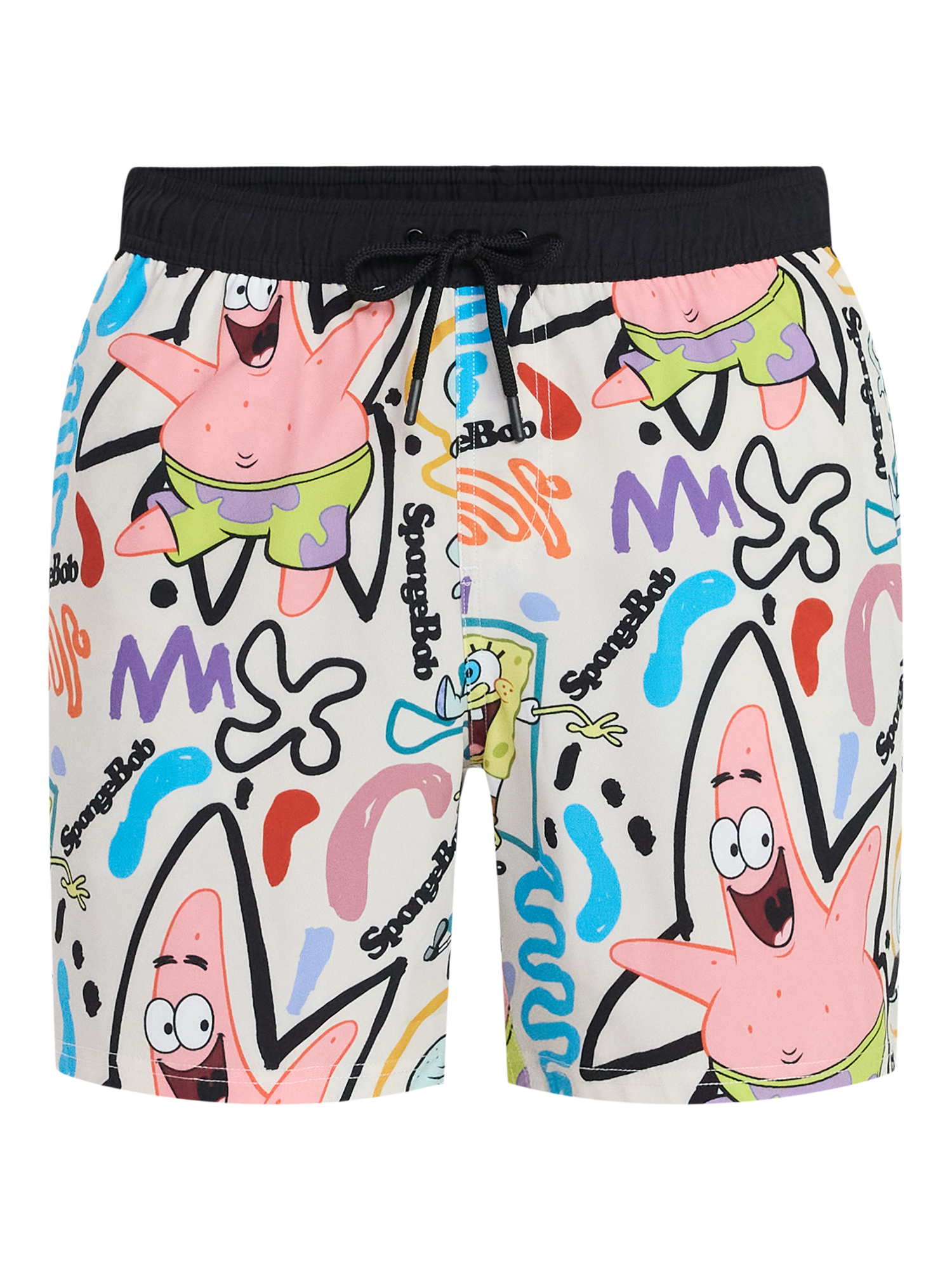 Neff Men's and Big Men's SpongeBob SquarePants Print Swim Trunks, Sizes S-3XL