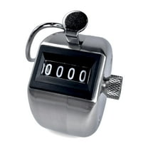 Professional Grade Stainless Steel Tally Counter - Japanese Made 4-Digit Handheld Clicker Counter, Pitch Counter Clicker, People Counter