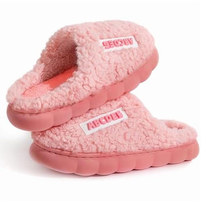 wonima44 Slippers for Women,Fuzzy Memory Foam Slippers Letter Plush Lightweight Warm Slip On Home Slippers Fluffy Furry House Shoes Indoor Outdoor Slide Slipper