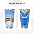 thumbnail image 3 of Taza térmica duradera de acero inoxidable 304 con tapa y pajita con temática del equipo de fútbol de los Chargers Taza térmica de acero inoxidable de 20 oz Taza para automóvil Adecuada para bebidas, 3 of 8