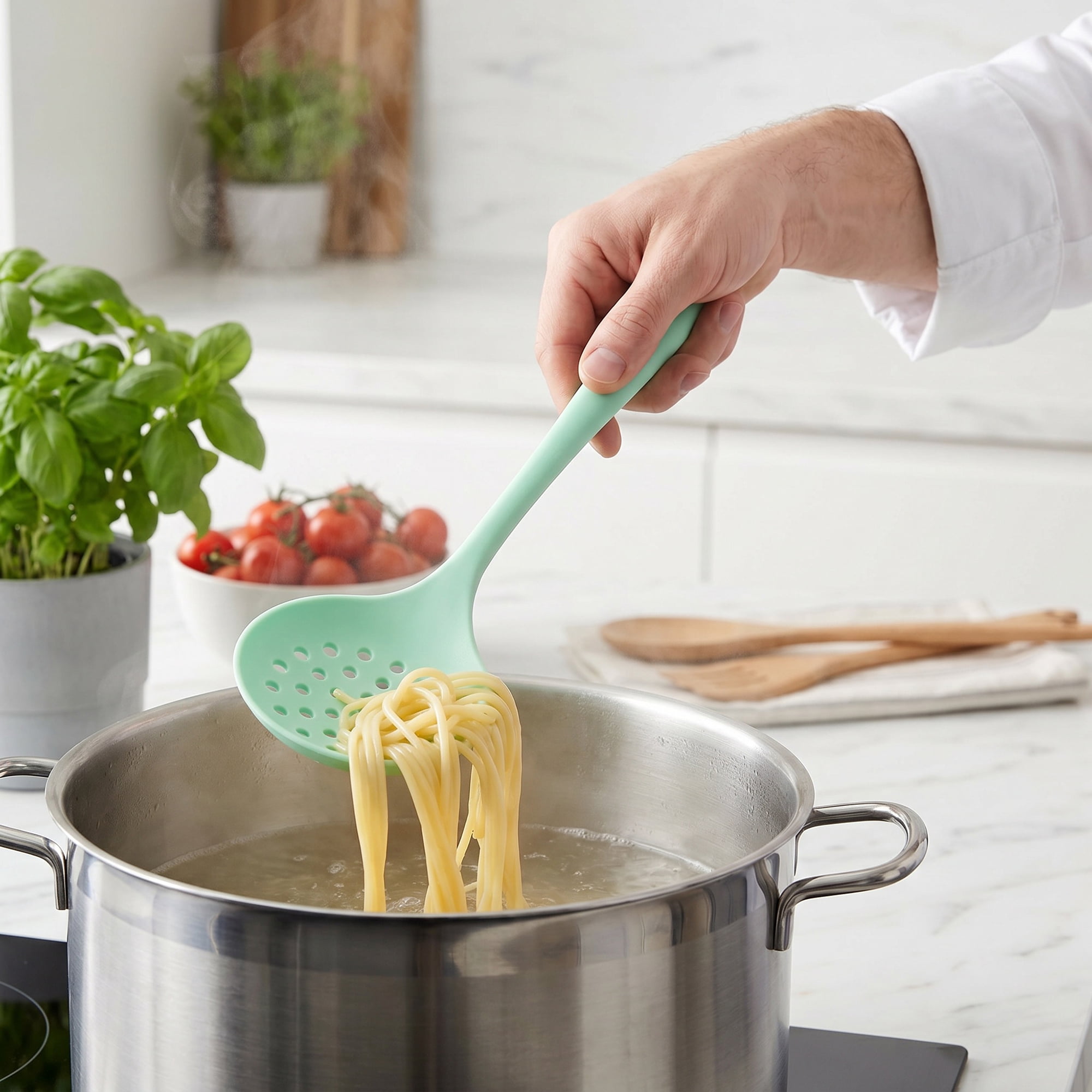Unique Bargains 5 Pcs Silicone Essential Kitchen Cooking Utensil Set Light Green