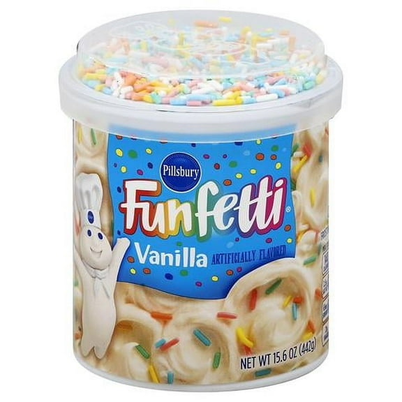 Pillsbury Funfetti Frosting, Vanilla, 15.6 Oz - Pack of 2