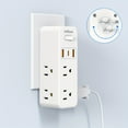 thumbnail image 3 of MesaSe [Fast Arrival] 6-Outlet Surge Protector with 3 USB Ports (1 USB-C) - Rotating Multi Plug Wall Outlet Extender with 3-Sided Compact Design for Home  Travel  and Office, 3 of 7