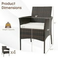 thumbnail image 4 of Costway Set of 4 Patio Rattan Dining Chairs Cushioned Seat Curved Armrests Outdoor Porch, 4 of 10
