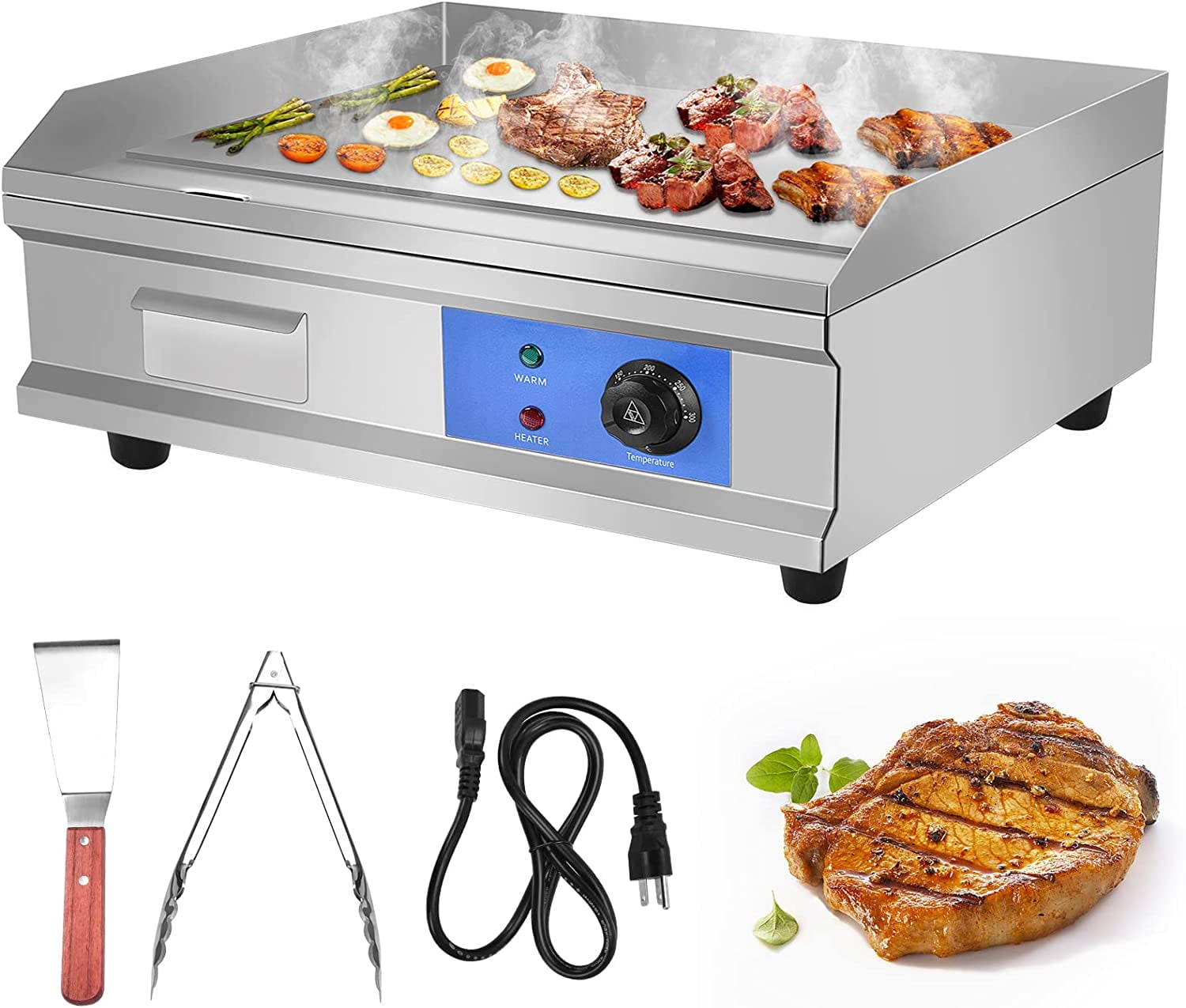 stainless steel teppanyaki grill cooktop