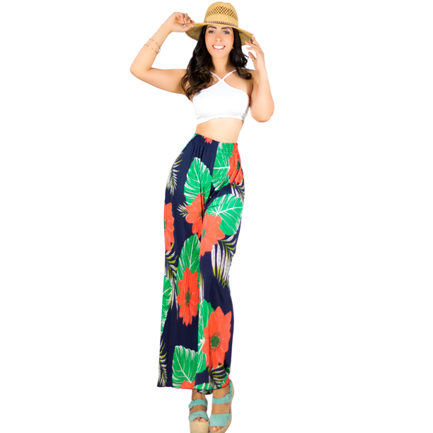 PANTALONES DE PIERNA ANCHA STRETCH PANTA-1007 CON DISEÑI PLISADO UNITALLA