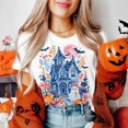 thumbnail image 3 of Spooky Haunted House Halloween T-Shirt, Cute Ghost Pumpkin Graphic Tee, Retro Fall Shirt, Spooky Season Apparel Gift - White, L, 3 of 5