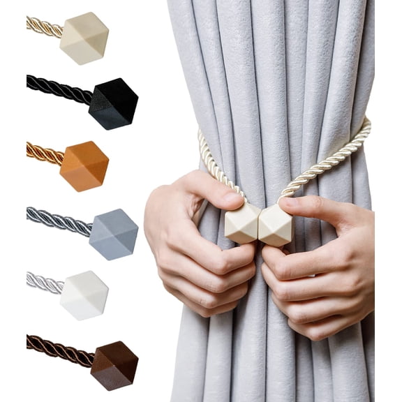 Minzimin Magnetic Curtain Tiebacks, Curtain Ties, No-Drill Holdbacks