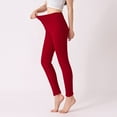 thumbnail image 2 of Fiaer -Lined Leggings for Women Tummy Control Thermal Stretchy Pants Oversized Warm High Waisted Thickened Comfort Trousers Red XL, 2 of 5