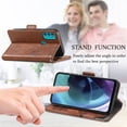 thumbnail image 4 of Case for Motorola Moto G71 Cover Leather Wallet Folio Case Book Design Flip Magnetic Closure - Brown, 4 of 5