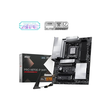 MSI PRO X870E-P WIFI AM5 ATX AMD Motherboards, USB 4.0 (40G),4x SATA 6Gb/s,Wi-Fi 7, Triple M.2 Connectors,