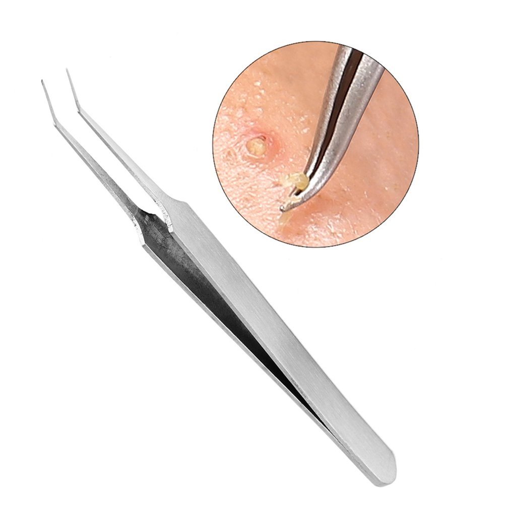 Acne Tweezers Black Head Pimples Removal Pointed Bend Gib Head Face