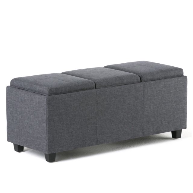 WyndenHall Franklin Extra Large Rectangular Storage Ottoman with 3 Serving Trays