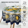 thumbnail image 5 of Nappe Ronde Citron 60 Pouces Lavable Réutilisable Décoration Nappe pour Cuisine Fête, 5 of 5