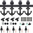thumbnail image 3 of CCJH 6 FT Sliding Barn Door Hardware Track Kit Fit Max 36" Wide Door Double Door Hanging Rail Anchor Style Black, 3 of 4