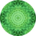thumbnail image 1 of Ahgly Company Machine Washable Indoor Round Transitional Neon Green Area Rugs, 8' Round, 1 of 7