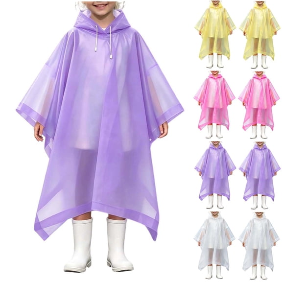 hengsof Fashion Outdoor Thick Waterproof Kids Rain Ponchos - 3-14Y, Hood & Sleeves, Park Essentials