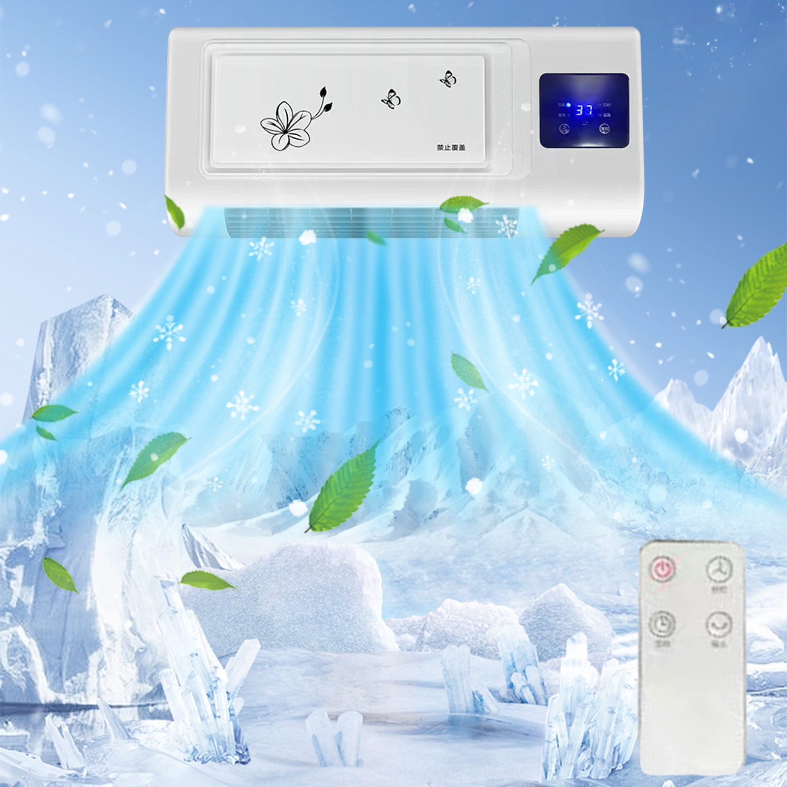 Ductless Portable Air Conditioners No Windows Needed, MXTPOV Wall Air Conditioner with Heaters, Small Mini Split Ac Heating System for Home Bedroom Office