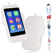 SHANNA Kids Smart Toys Phone with Calls SOS, 2.8'' Touchscreen Toy Phone with SD Card for Girls Boys, 19 Learning Games, MP3 Music Player Camera, White