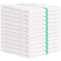 24 Pack Bar Mop Towels, 16x19 Kitchen Cleaning Towels, 30oz Commercial Bar Mop Towels, Restaurant Cleaning Towels, Green Stripe by Towels N More